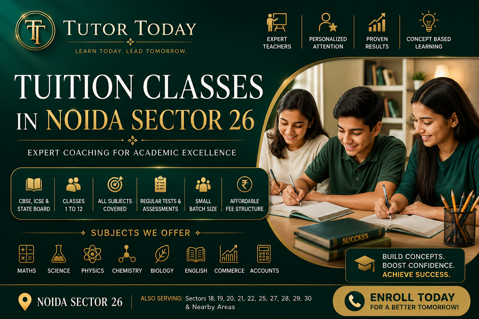 Best Tuition Classes in Noida Sector 26 , Tutor Today